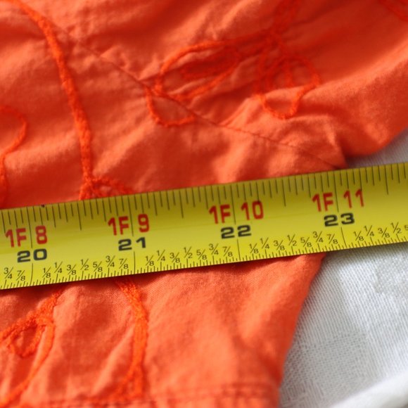 Beautiful Sandy Starkman Orange embroidered ruffled tunic top lightweight XL - Picture 6 of 11